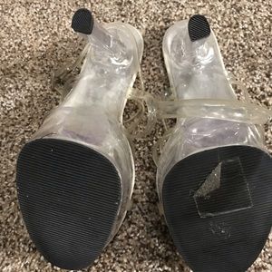 Clear Strappy 6” Platform heel size 7